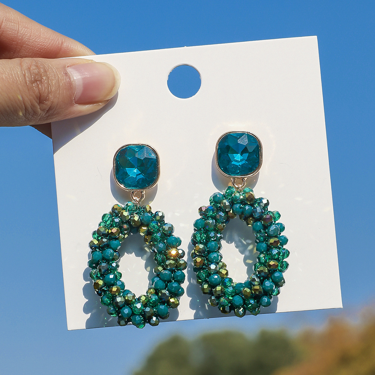 Old Fashioned Glass - ZGMXR Rice bead earrings Circle Twisting