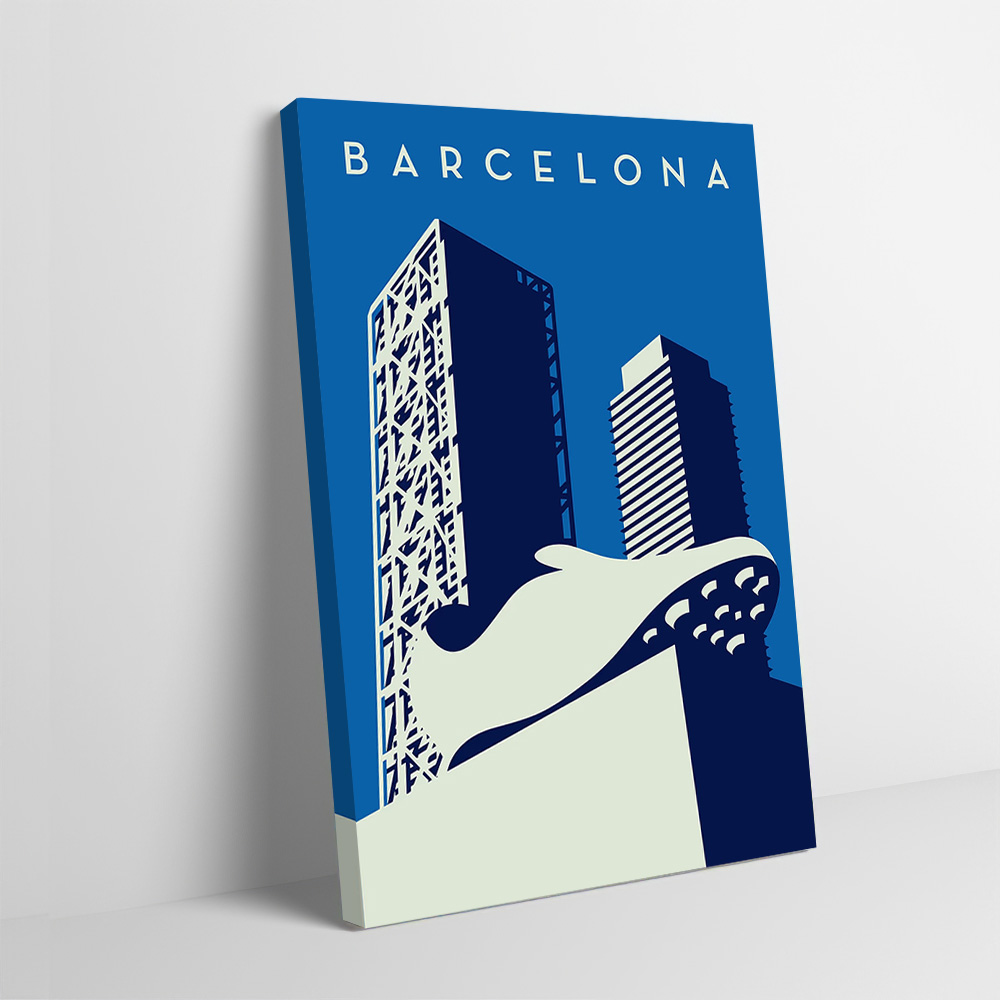 Home Barcelona - Barcelona Cityscape With Soccer Shoe Printing