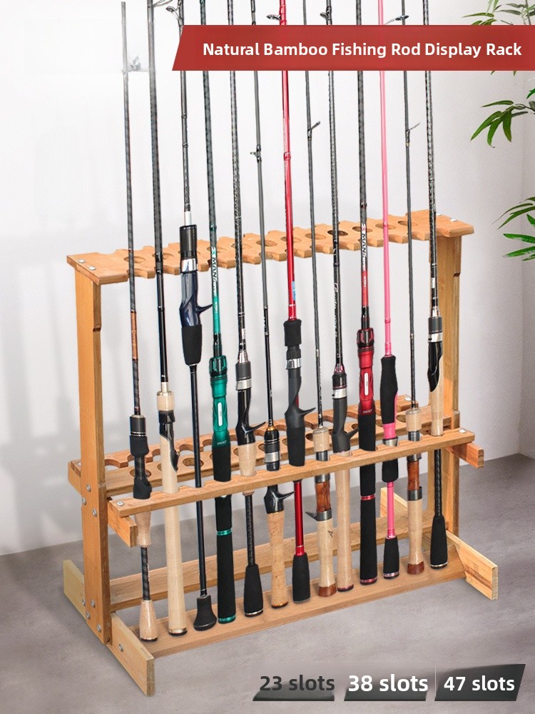 Home Bar Stand - Real Wood Bamboo Multi-Functional Fishing Rod