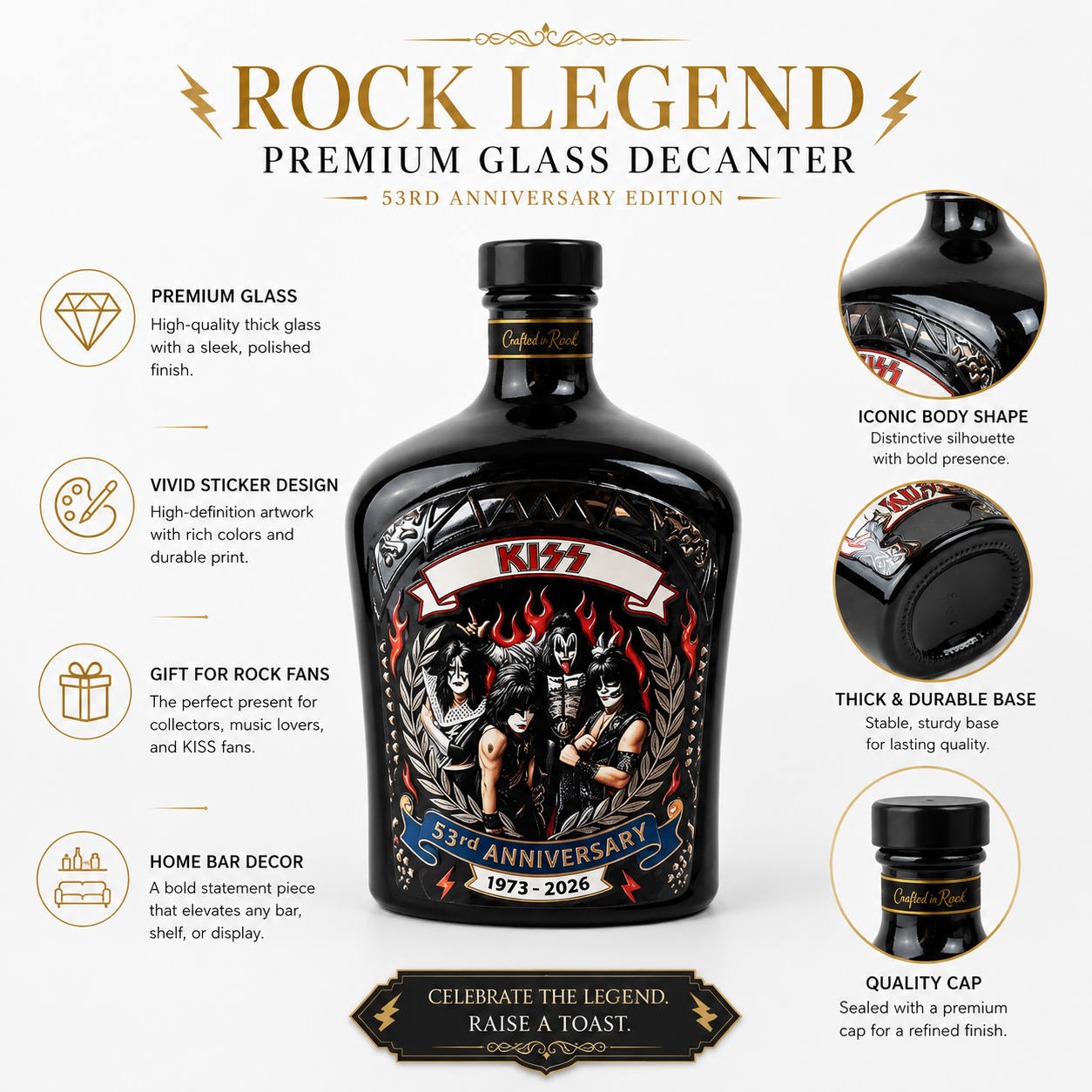 1973-2026 KISS Heavy Metal Roc - Home Bar And Counter avaliação e preço