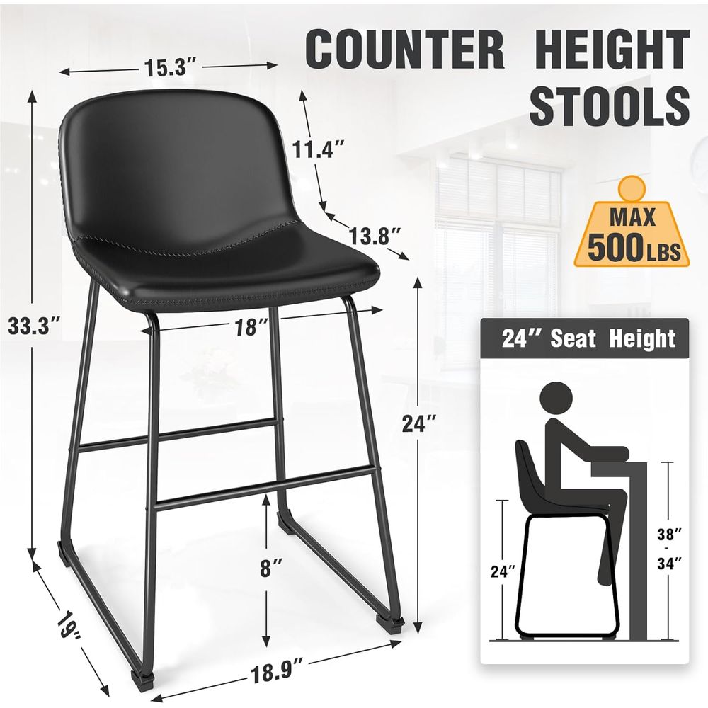 4-Piece Leather Dining Chairs  - Home Bar And Counter avaliação e preço