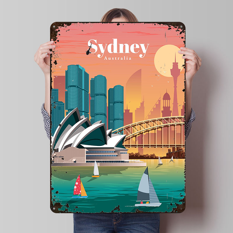 Sydney Poster Wall Art Retro V - Home Bar Sydney avaliação e preço