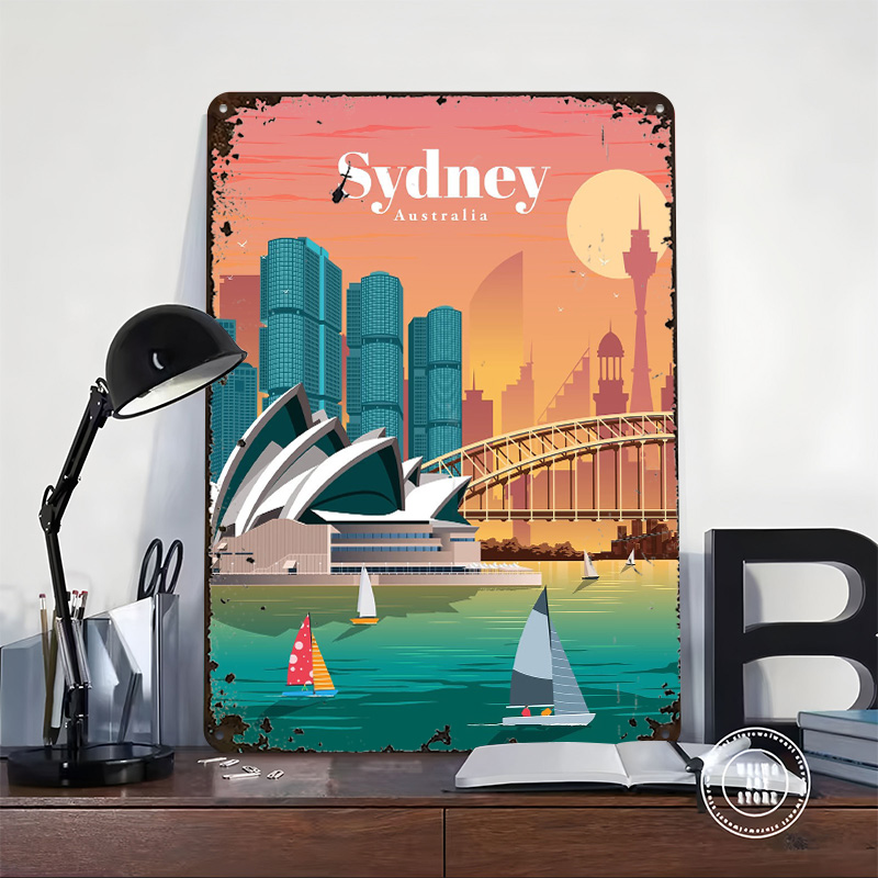 Sydney Poster Wall Art Retro V - Home Bar Sydney avaliação e preço