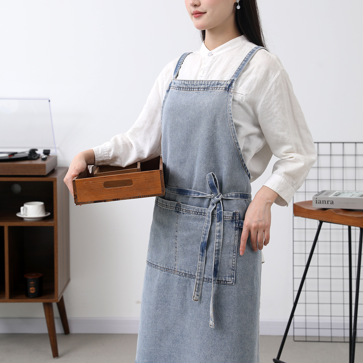 Denim Apron Cotton Korean Canv - Home Barber avaliação e preço