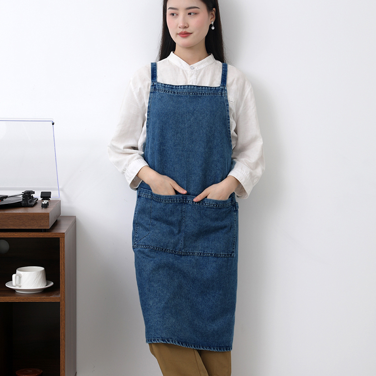 Denim Apron Cotton Korean Canv - Home Barber avaliação e preço