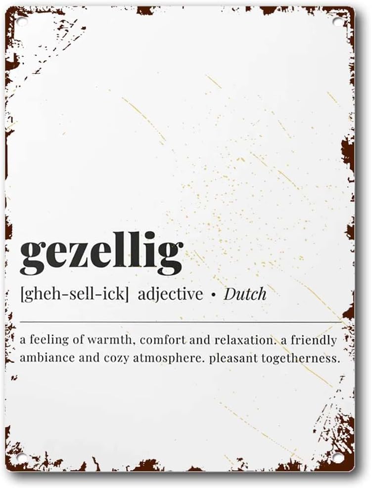 Tin Sign Dutch Word Art Gezell - Home Bar Word avaliação e preço