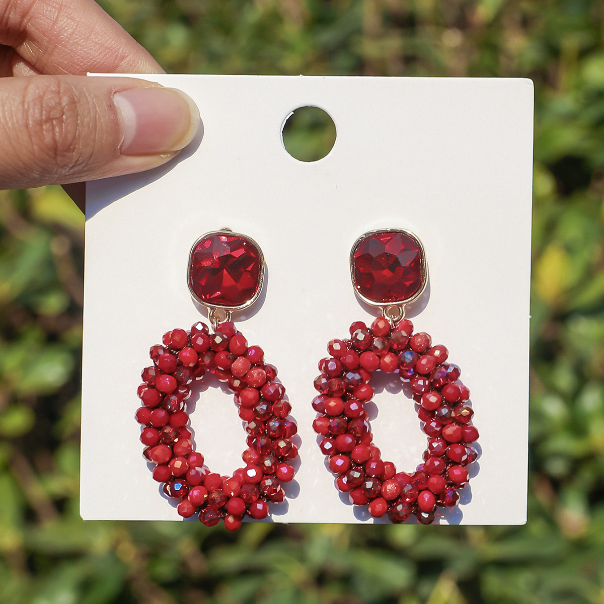 ZGMXR Rice bead earrings Circl - Old Fashioned Glass avaliação e preço