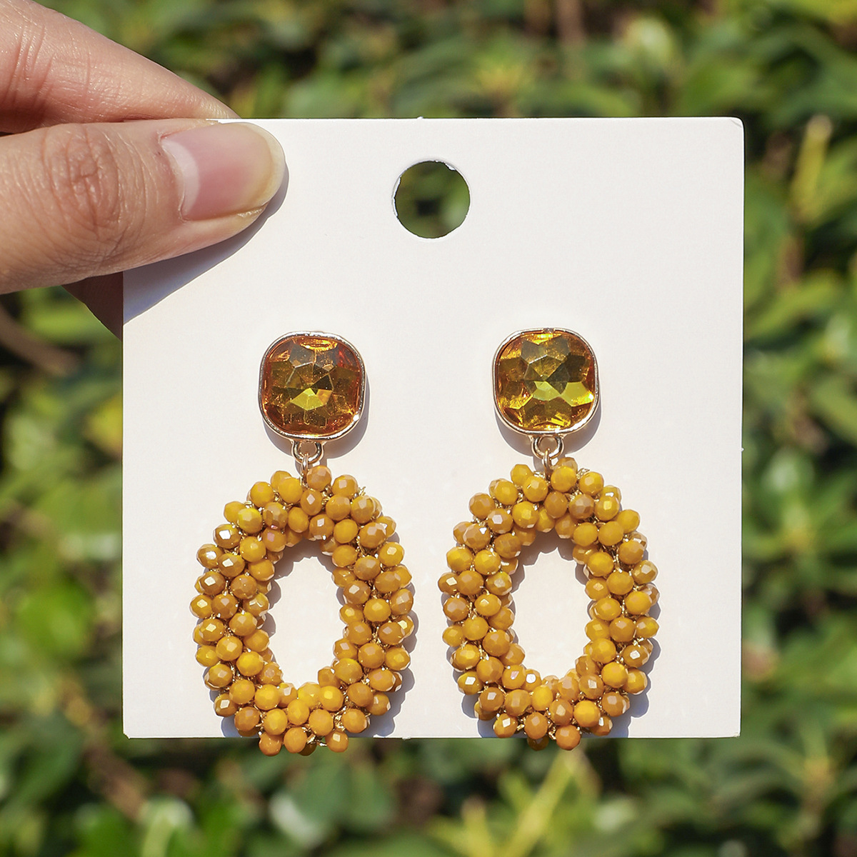 ZGMXR Rice bead earrings Circl - Old Fashioned Glass avaliação e preço