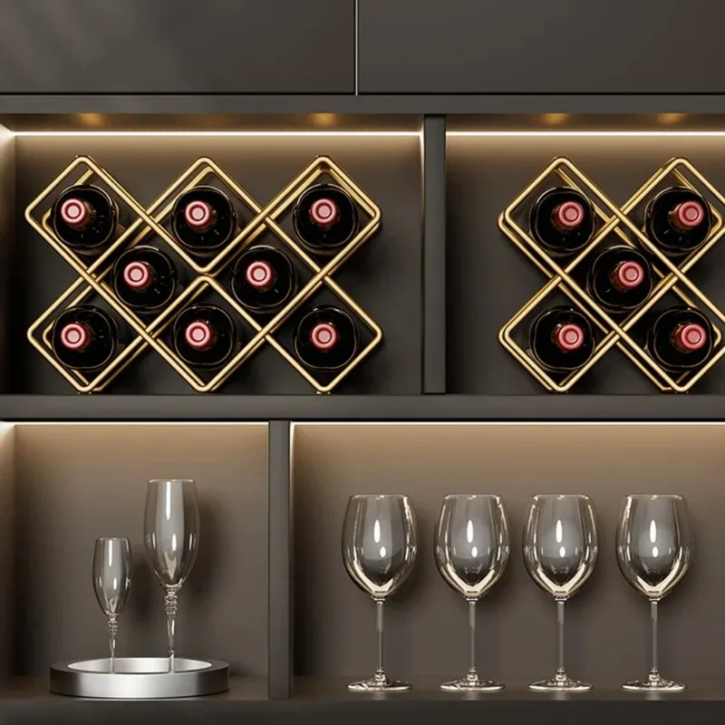 5 Grid Iron Metal Wine Rack Re - Home Bar And Cabinet avaliação e preço