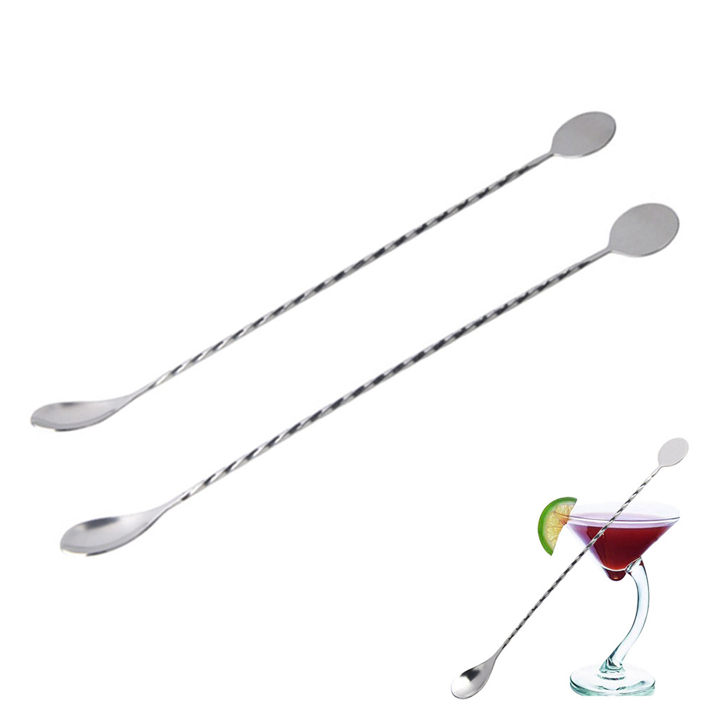 2Pcs Stainless Steel Cocktail  - Bar Spoon Twisted avaliação e preço