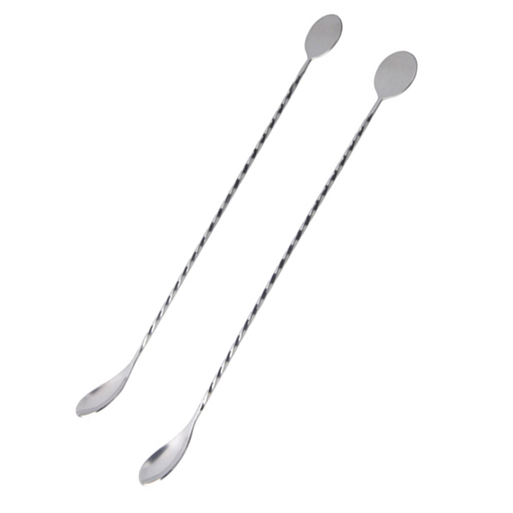 2Pcs Stainless Steel Cocktail  - Bar Spoon Twisted avaliação e preço