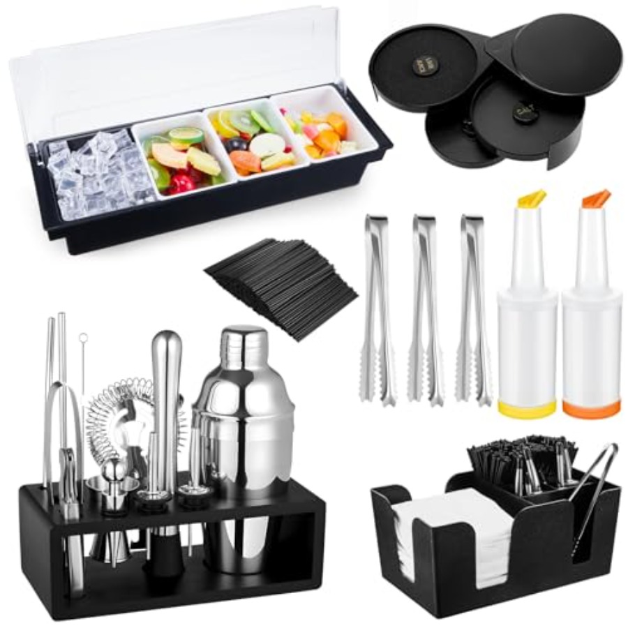 23 Pcs Bartender Supplies Kit  - Garnish Tray Set avaliação e preço