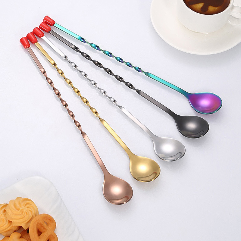 100Pcs/Lot Stainless Steel Twi - Bar Spoon Twisted avaliação e preço