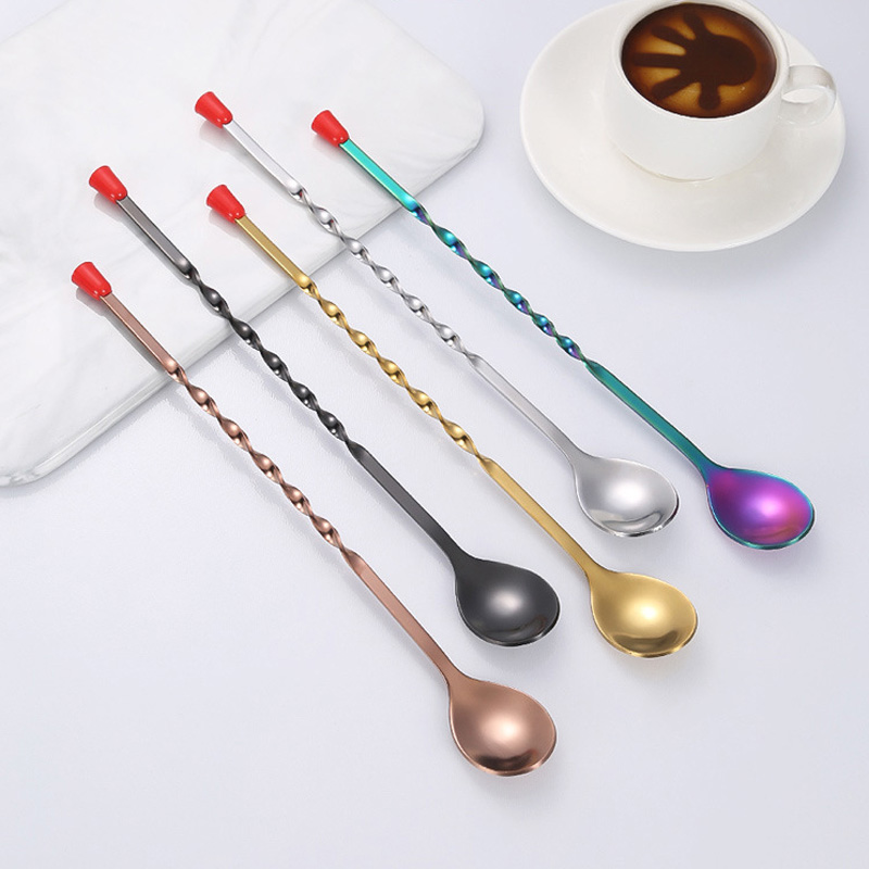 100Pcs/Lot Stainless Steel Twi - Bar Spoon Twisted avaliação e preço