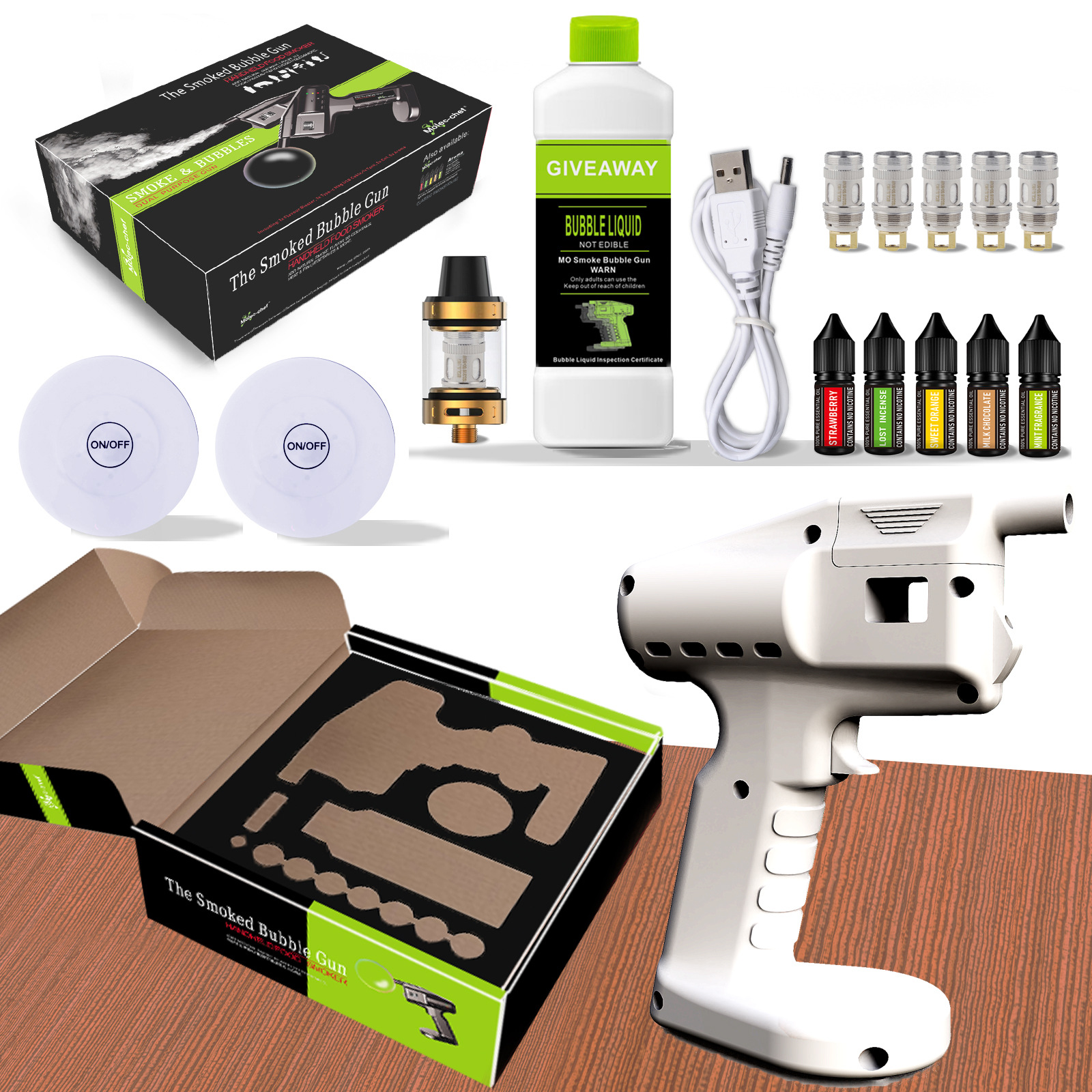 White Smoked Bubble Gun with F - Smoking Gun Kit avaliação e preço