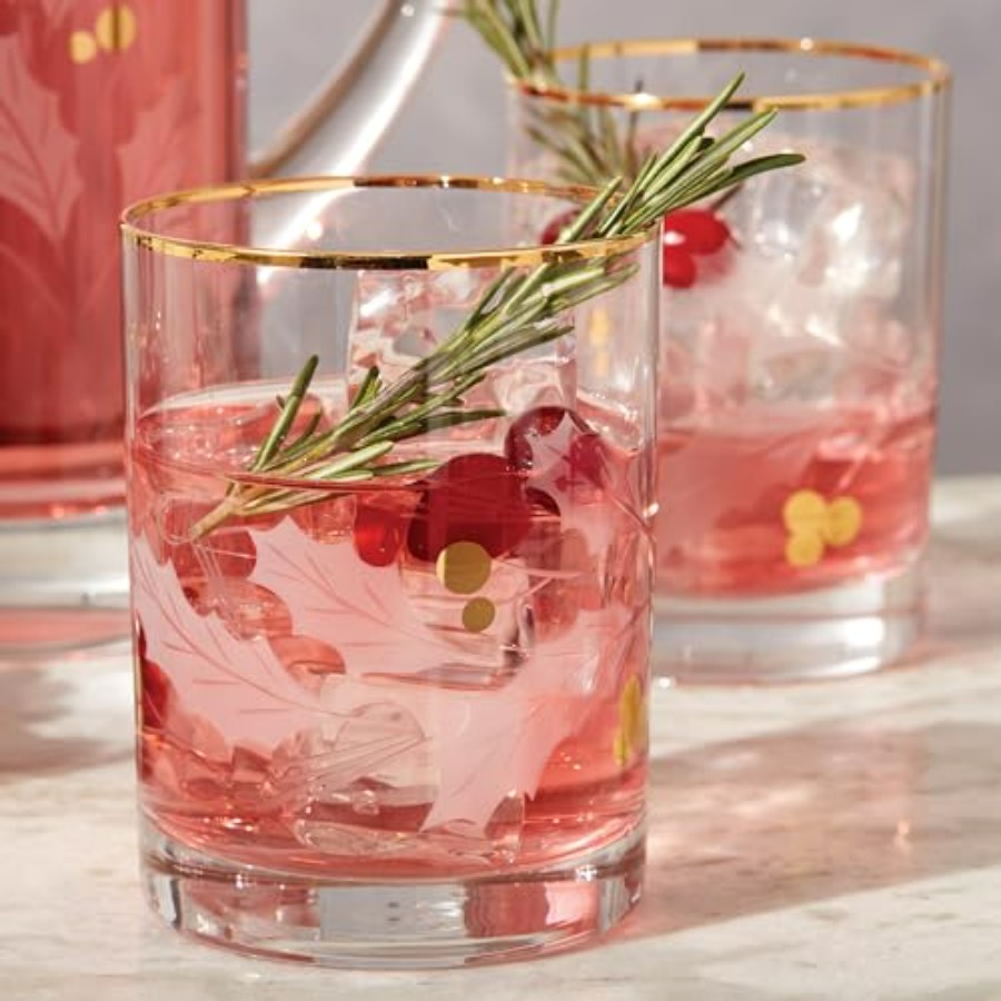 886861 Holiday Gold 4Piece Dou - Old Fashioned Glass avaliação e preço