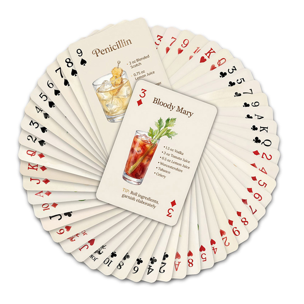 54pcs Cocktail Recipes Playing - Cocktail Recipe Book avaliação e preço