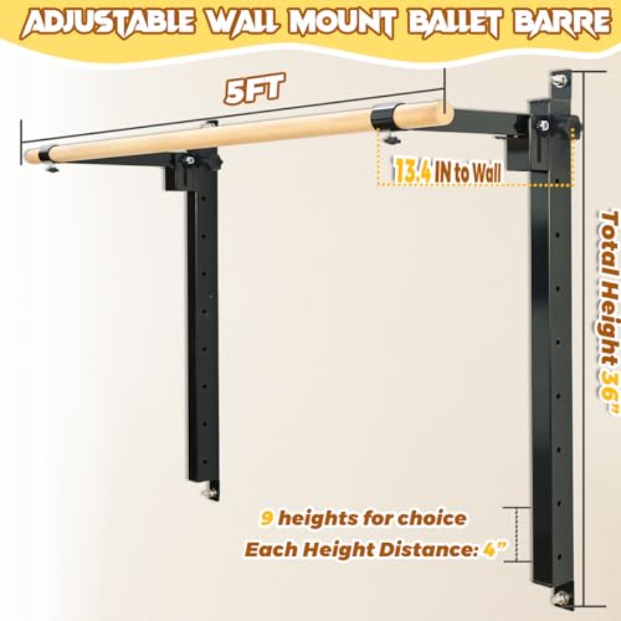 Wall Mounted Ballet Barre 4ft  - Home Bar And Gym avaliação e preço