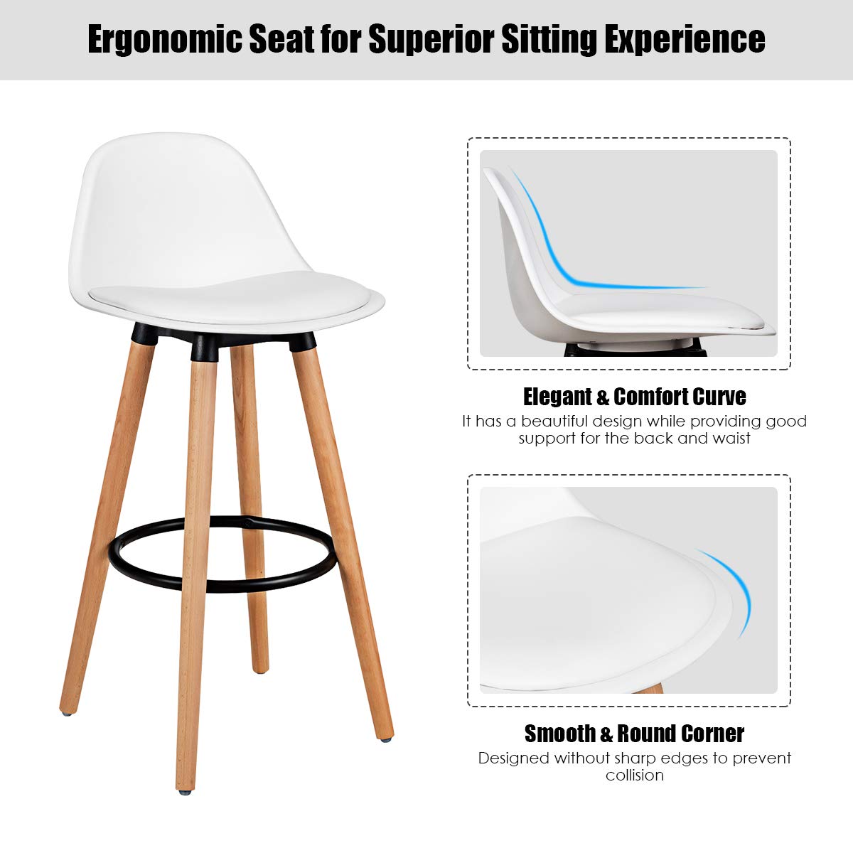 Modern Armless Bar Stool Set P - Home Bar Stools avaliação e preço