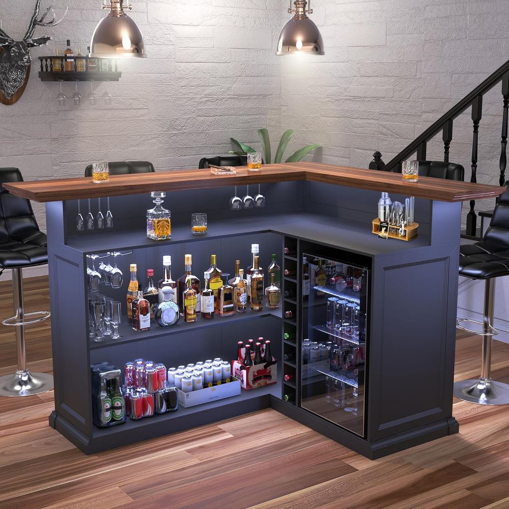 L-Shaped Home Bar Cabinet with - Home Bar And Cabinet avaliação e preço
