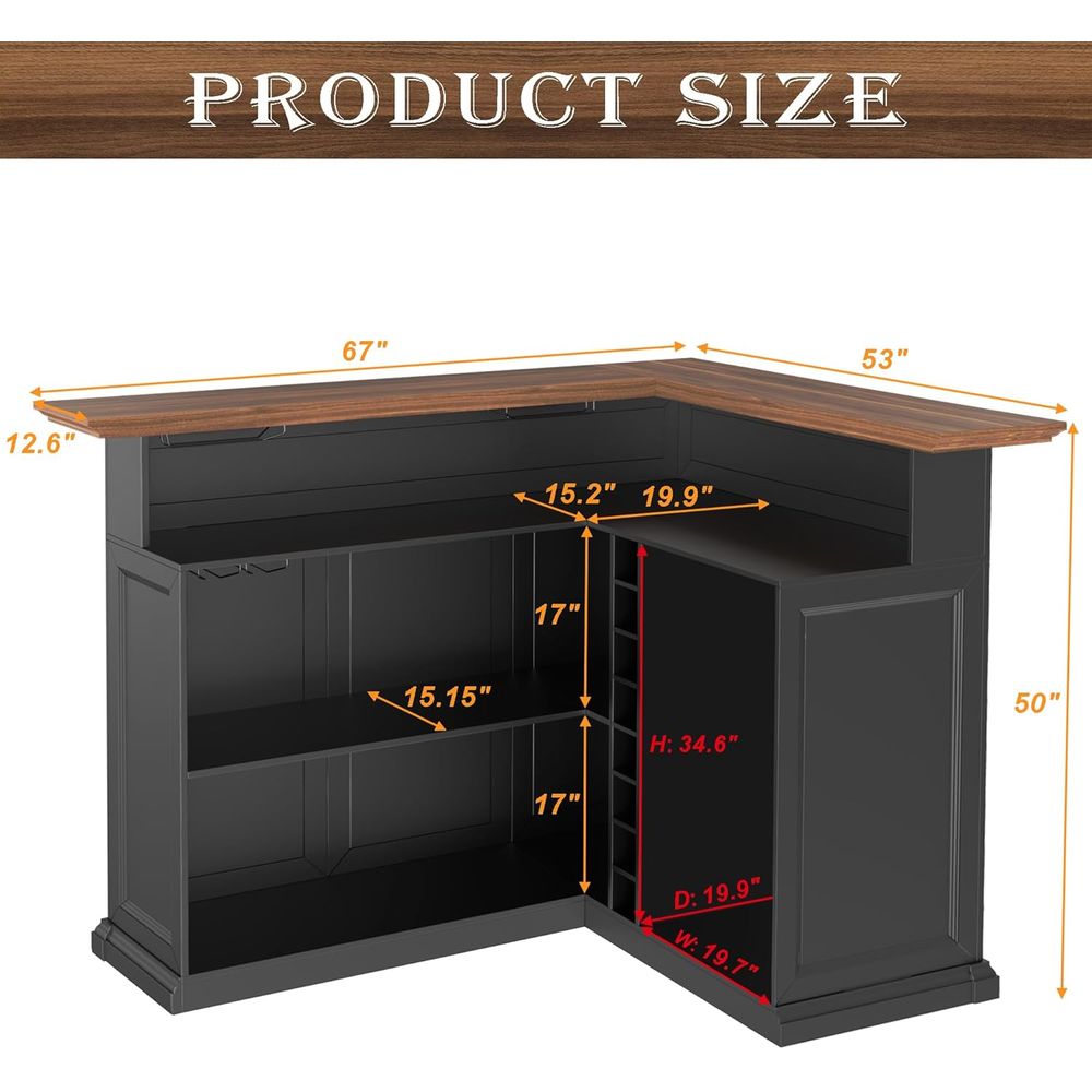 L-Shaped Home Bar Cabinet with - Home Bar And Cabinet avaliação e preço