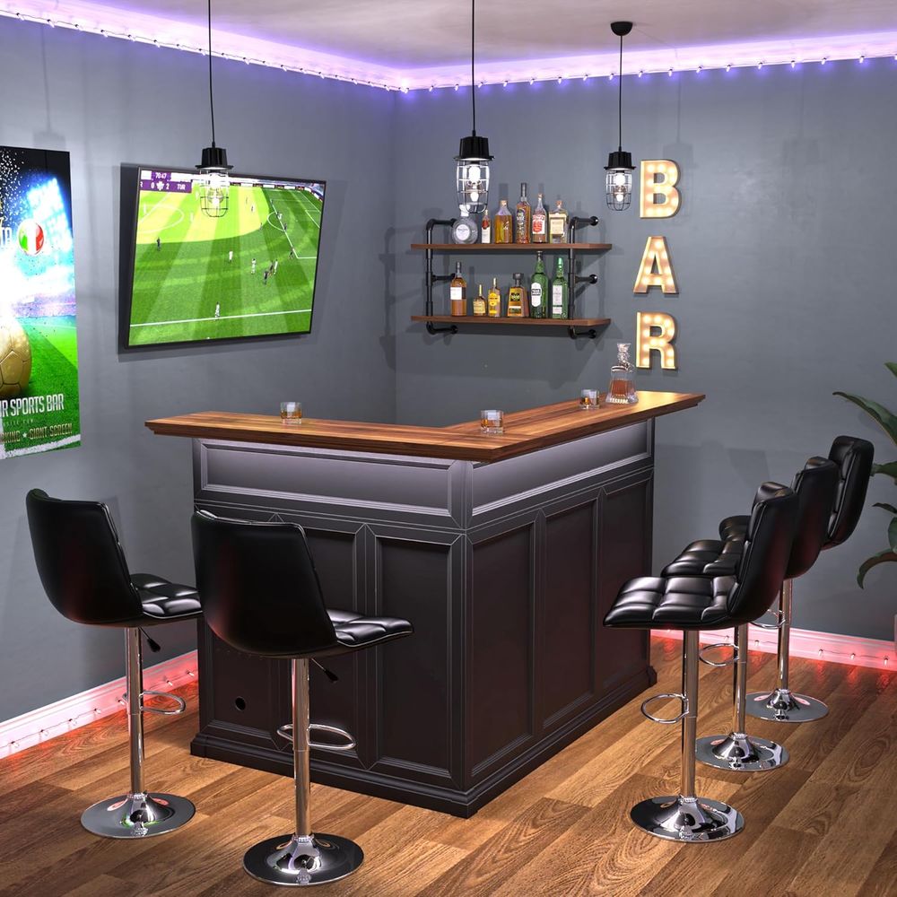 L-Shaped Home Bar Cabinet with - Home Bar And Cabinet avaliação e preço