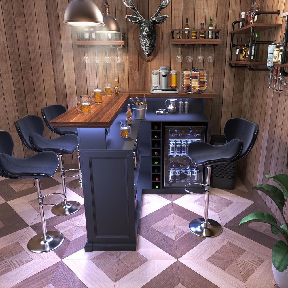 L-Shaped Home Bar Cabinet with - Home Bar And Cabinet avaliação e preço