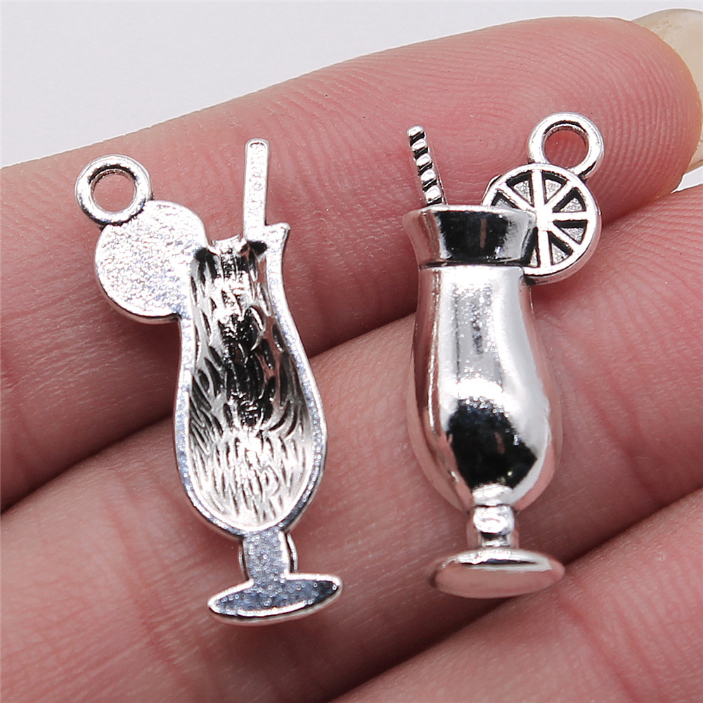 4pcs 12x28mm Antique Silver Co - Old Fashioned Glass avaliação e preço