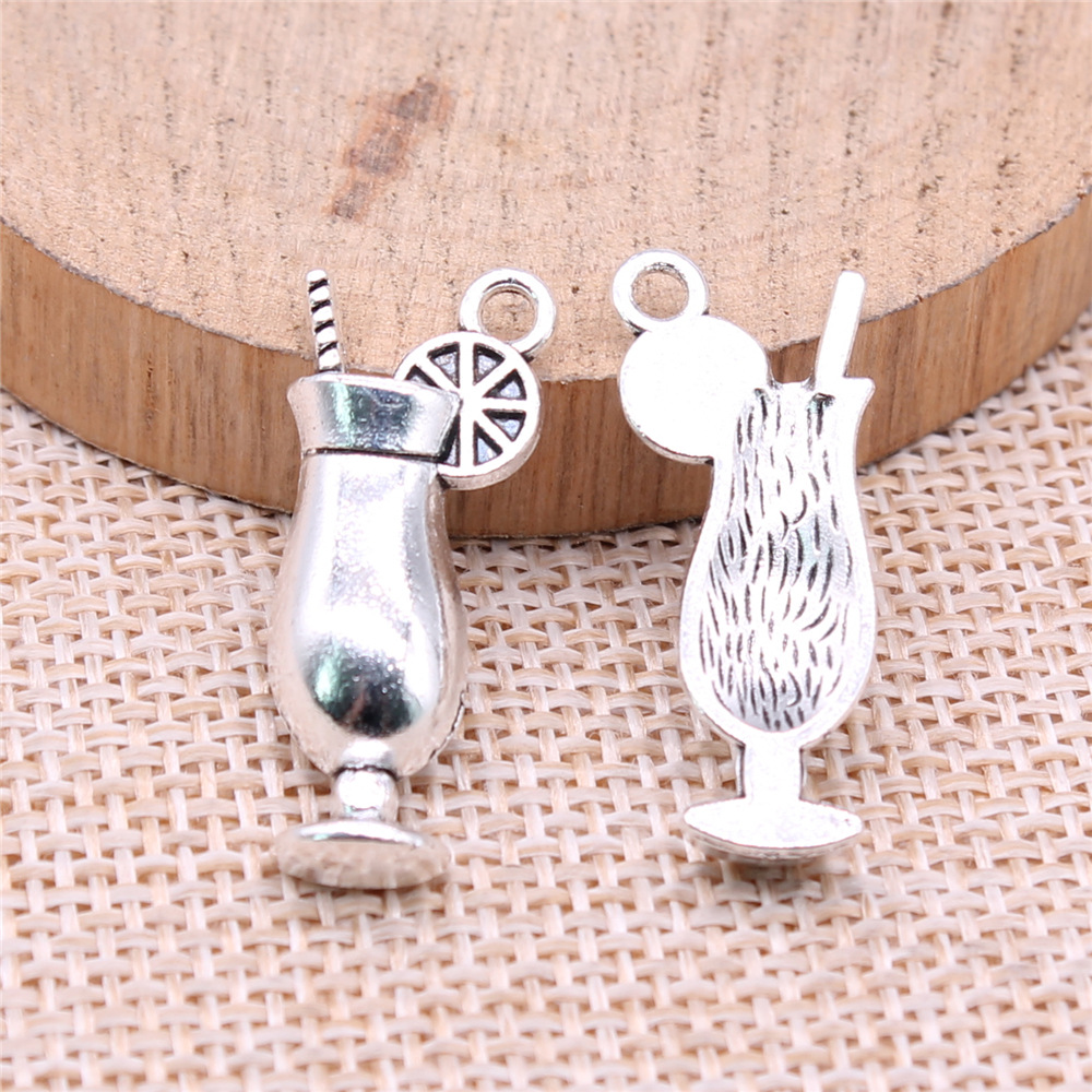 4pcs 12x28mm Antique Silver Co - Old Fashioned Glass avaliação e preço