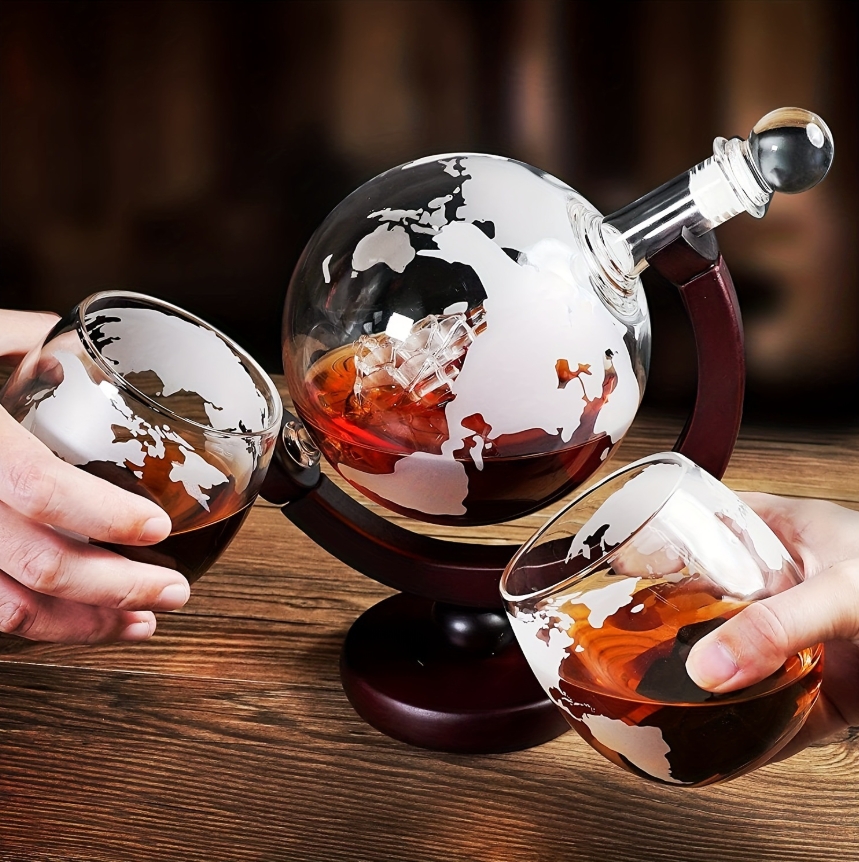 Globe Shaped Whiskey Decanter  - Bitters Bottle Set avaliação e preço