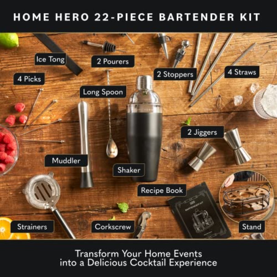 Bartender Kit - 22-Piece Cockt - Cocktail Recipe Book avaliação e preço
