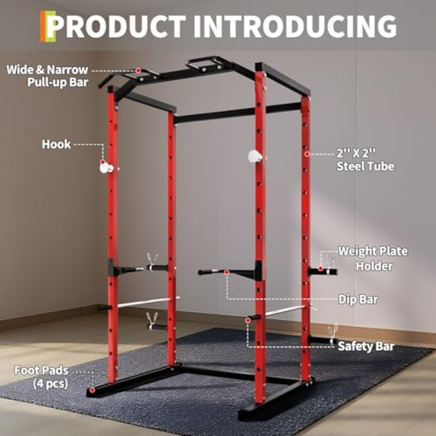 Heavy-Duty Power Cage with Pul - Home Bar And Gym avaliação e preço