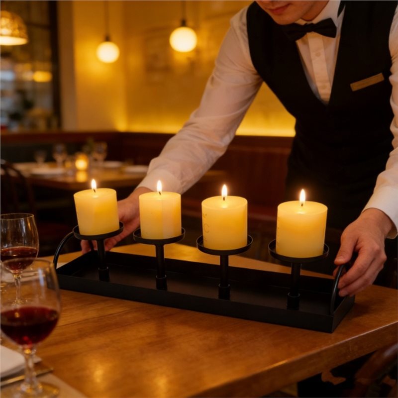 【ALLOWANCE】Candle Holder Black - Home Bar Stand avaliação e preço
