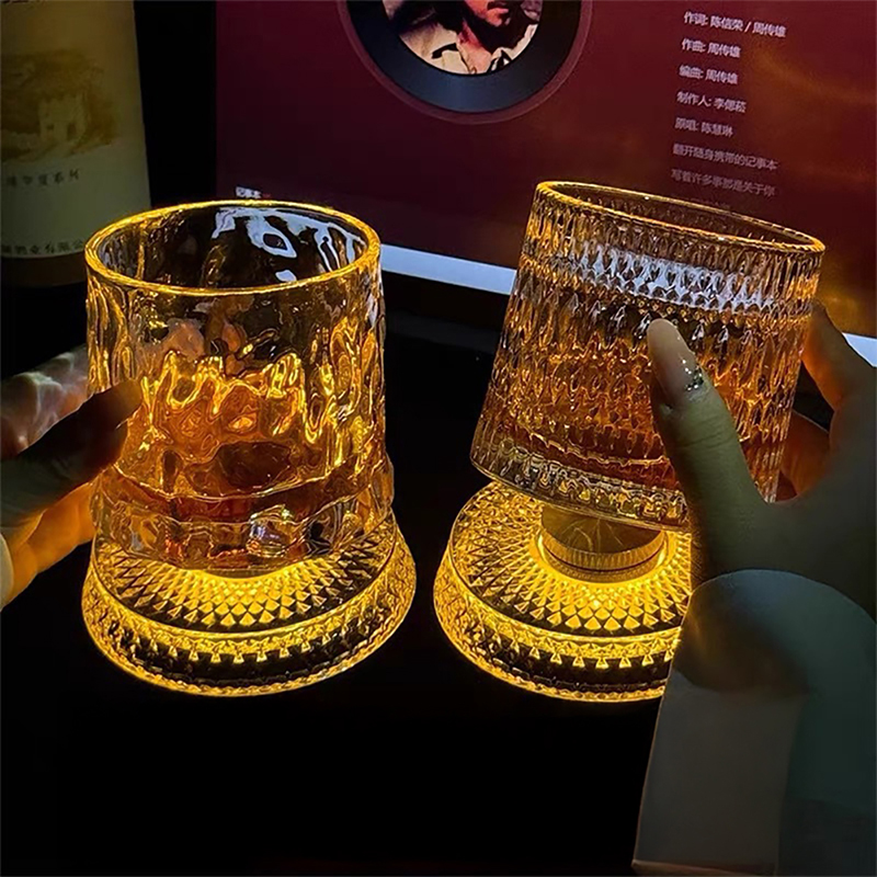 360° Rotating Whiskey Glass wi - Old Fashioned Glass avaliação e preço