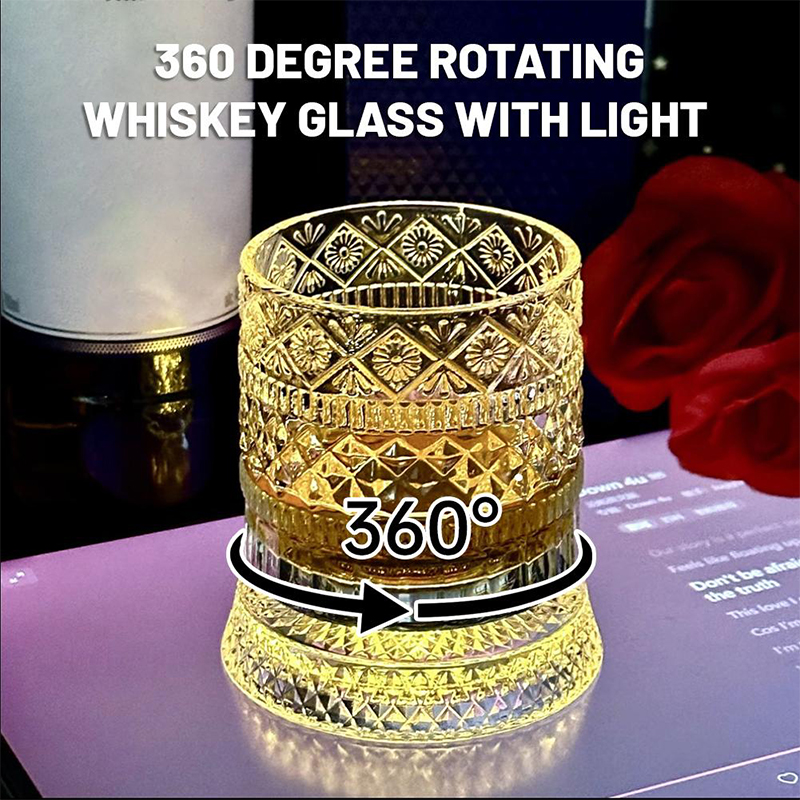 360° Rotating Whiskey Glass wi - Old Fashioned Glass avaliação e preço
