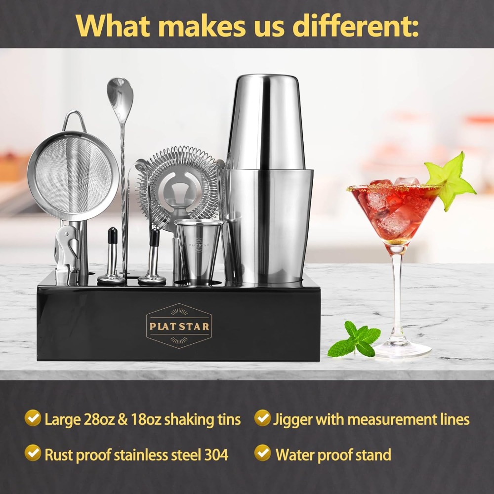 Complete Bartender Kit with St - Cocktail Recipe Book avaliação e preço