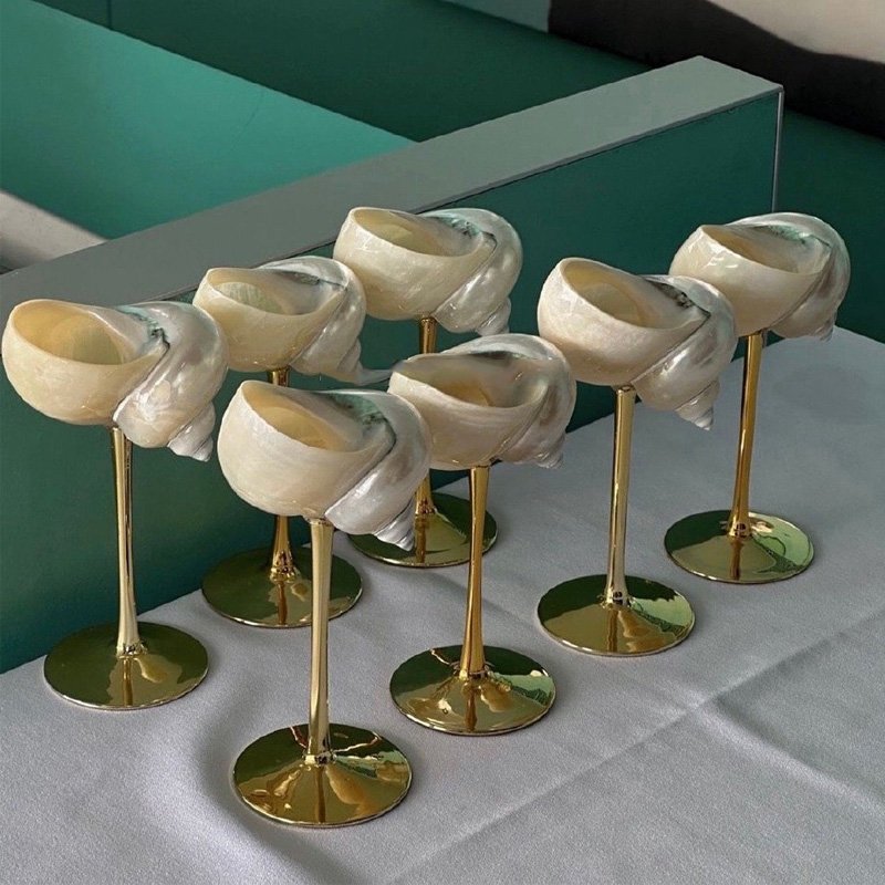 Natural Conch Wine Glass Bar a - Home Bar And Cabinet avaliação e preço