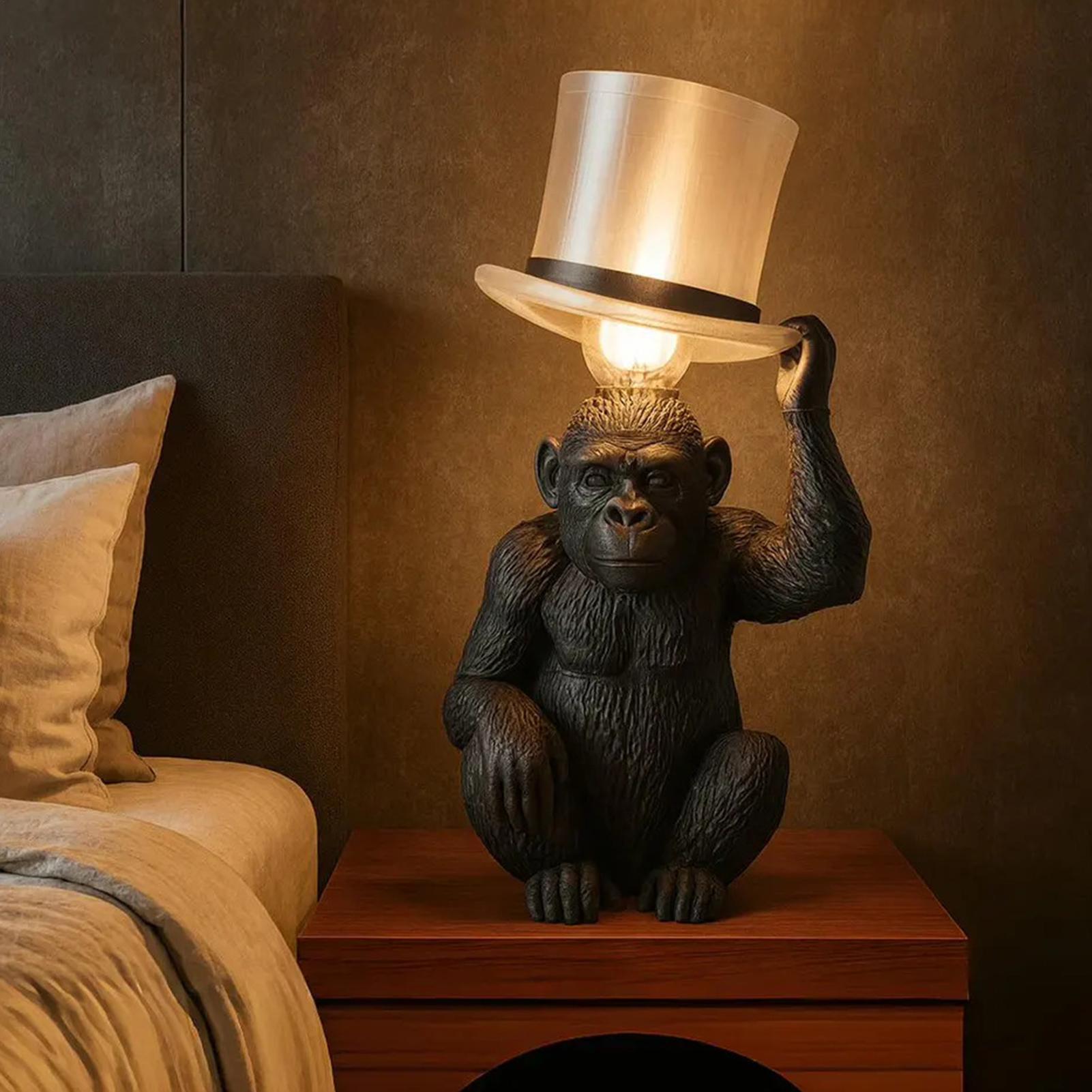 Monkey Lamp Top Hat Monkey Res - Home Bar Setup avaliação e preço