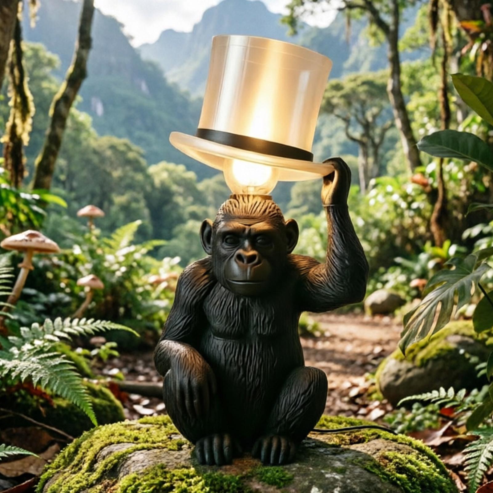 Monkey Lamp Top Hat Monkey Res - Home Bar Setup avaliação e preço