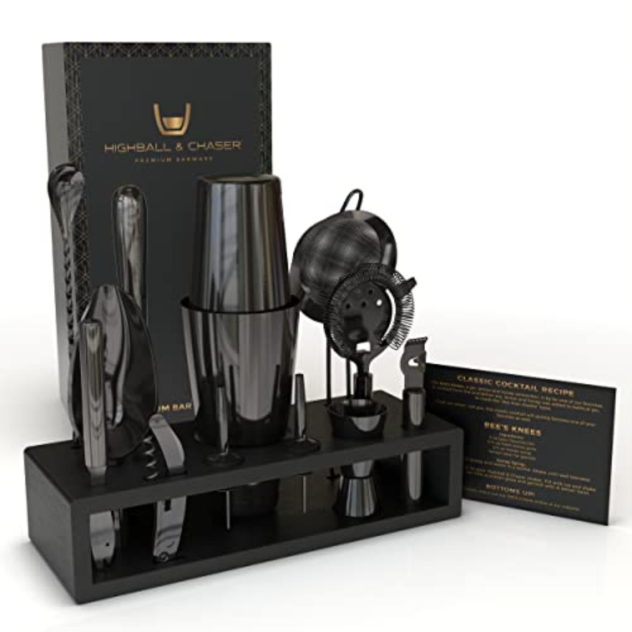 13-Piece Gunmetal Black Stainl - Boston Shaker Set avaliação e preço
