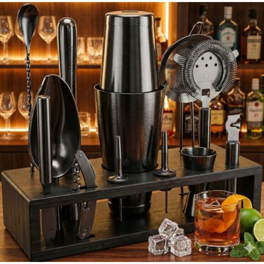 13-Piece Gunmetal Black Stainl - Boston Shaker Set avaliação e preço