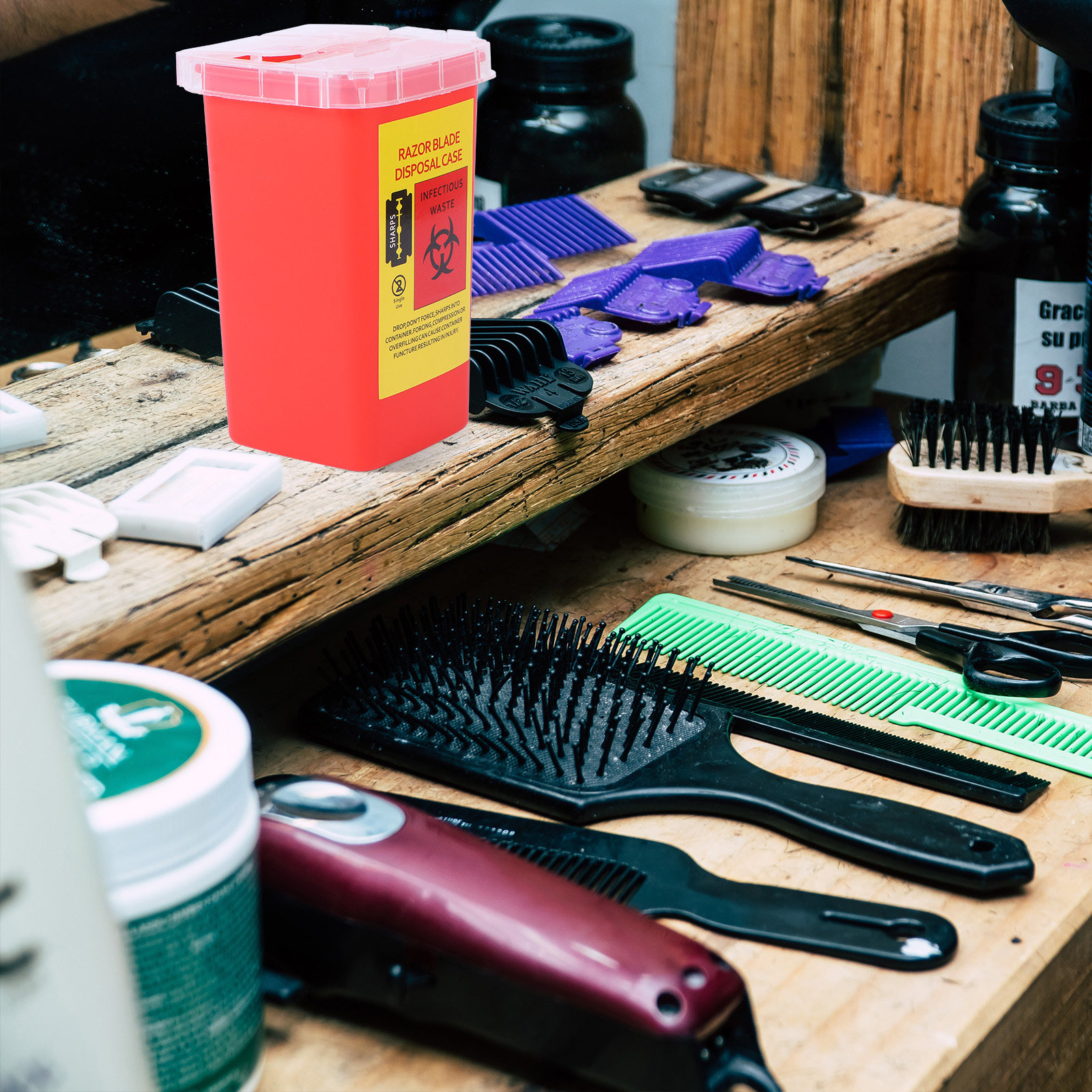 1pc Blade Disposal Container A - Home Barbershop avaliação e preço