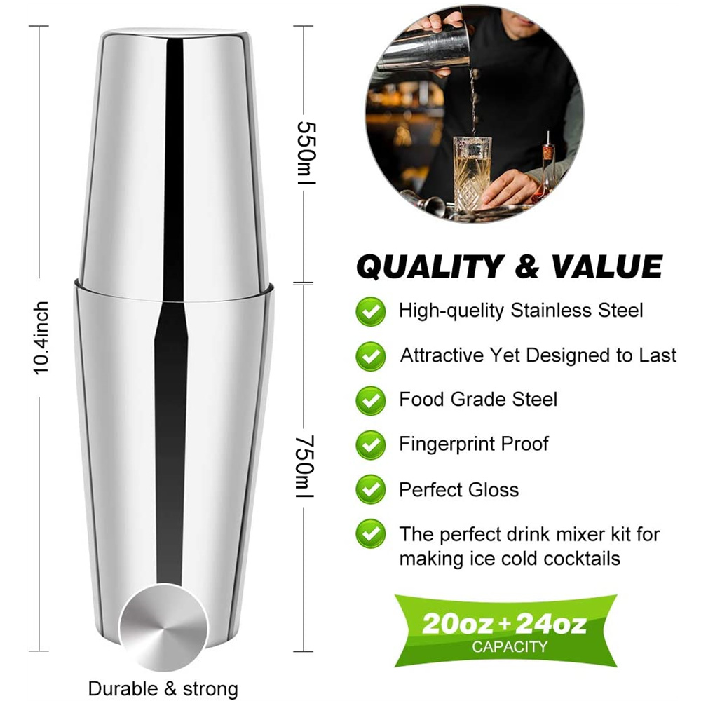 Boston Cocktail Shaker Set 23- - Boston Shaker Set avaliação e preço