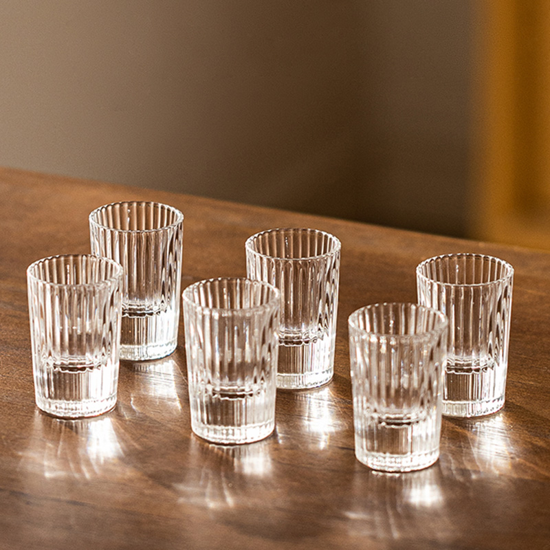6pcs Set 20ml Striped Foreign  - Old Fashioned Glass avaliação e preço
