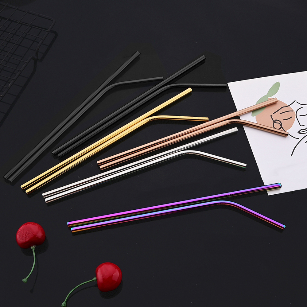 14Pcs Reusable Rose Gold Straw - Home Bar Setup avaliação e preço