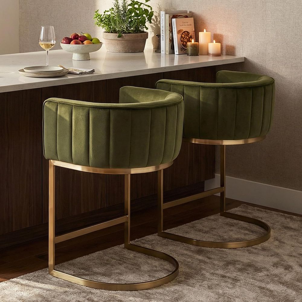 24 Velvet Upholstered Counter  - Home Bar And Counter avaliação e preço