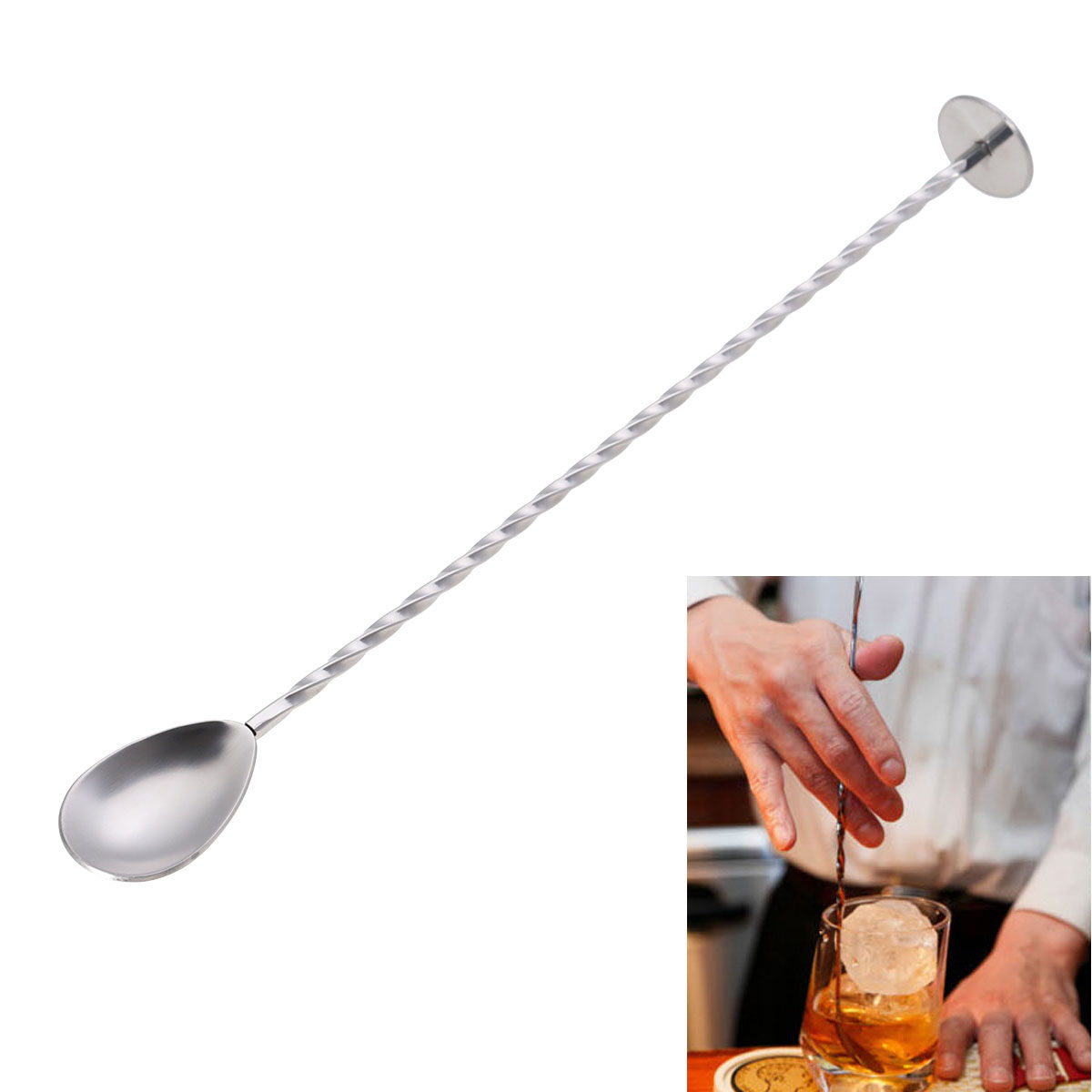 Twisted Stainless Steel Bar Sp - Bar Spoon Twisted avaliação e preço