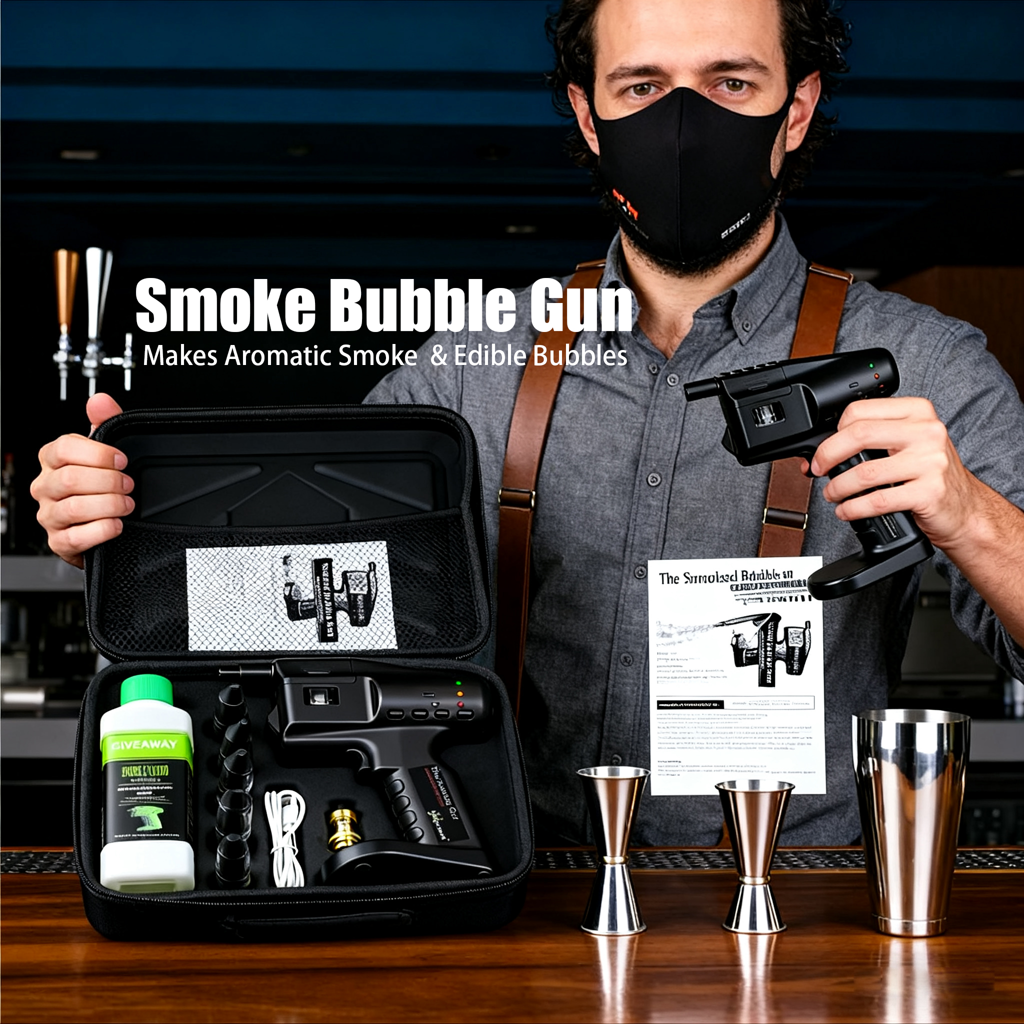 Cocktail Smoke Bubble Gun - US - Smoking Gun Kit avaliação e preço
