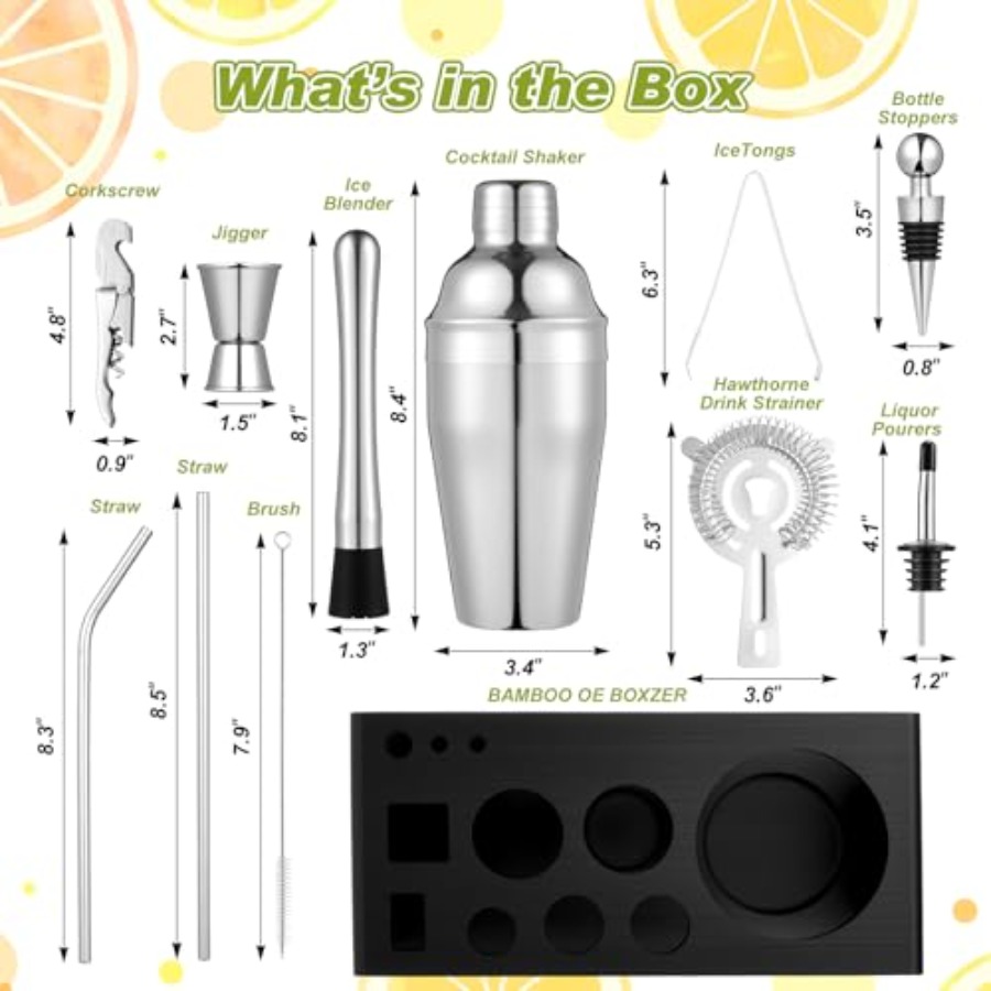 23 Pcs Bartender Supplies Kit  - Garnish Tray Set avaliação e preço