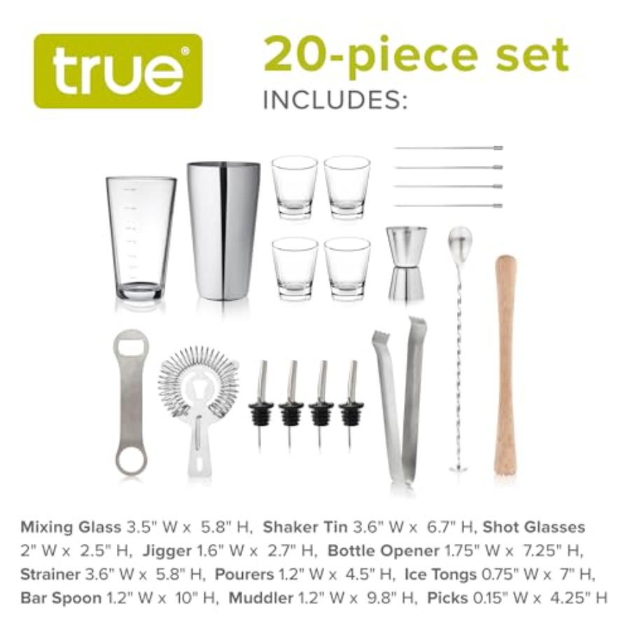 20-Piece Cocktail Shaker Bar S - Boston Shaker Set avaliação e preço